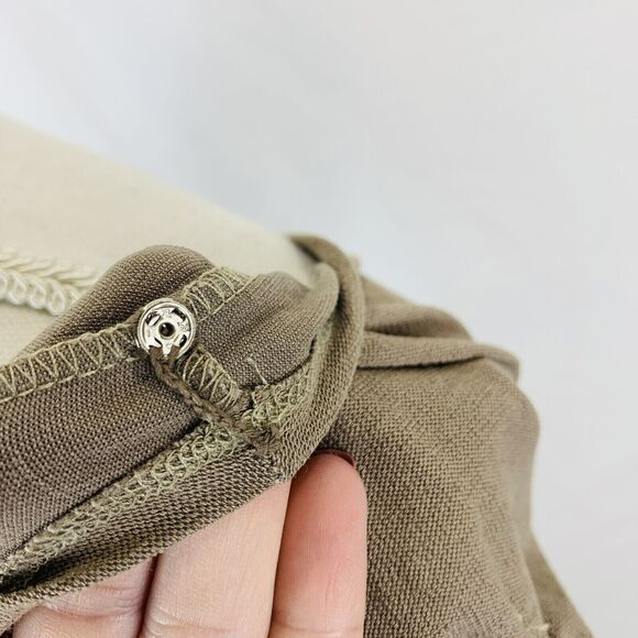 Tehen France Sheath Dress Tan Boat Neck Career Polished 1/4 Sleeves Size Medium - Picture 6 of 8